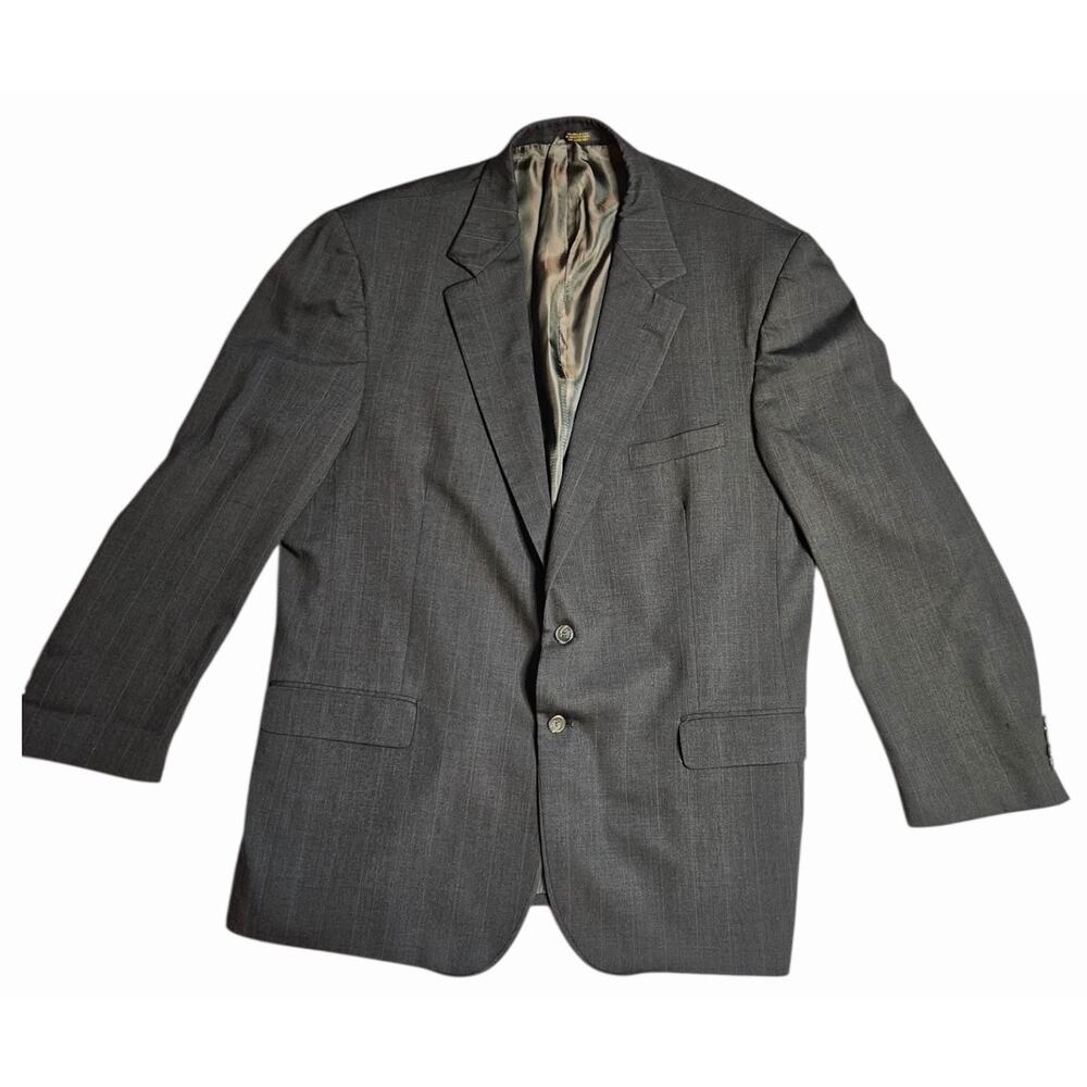 Robert Daniel Men’s Gray Pinstripe Blazer Sport‎ Coat Size 48R Tailored USA